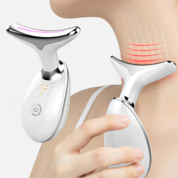 Massageador Rejuvenescedor com LED para Rosto e Pescoço